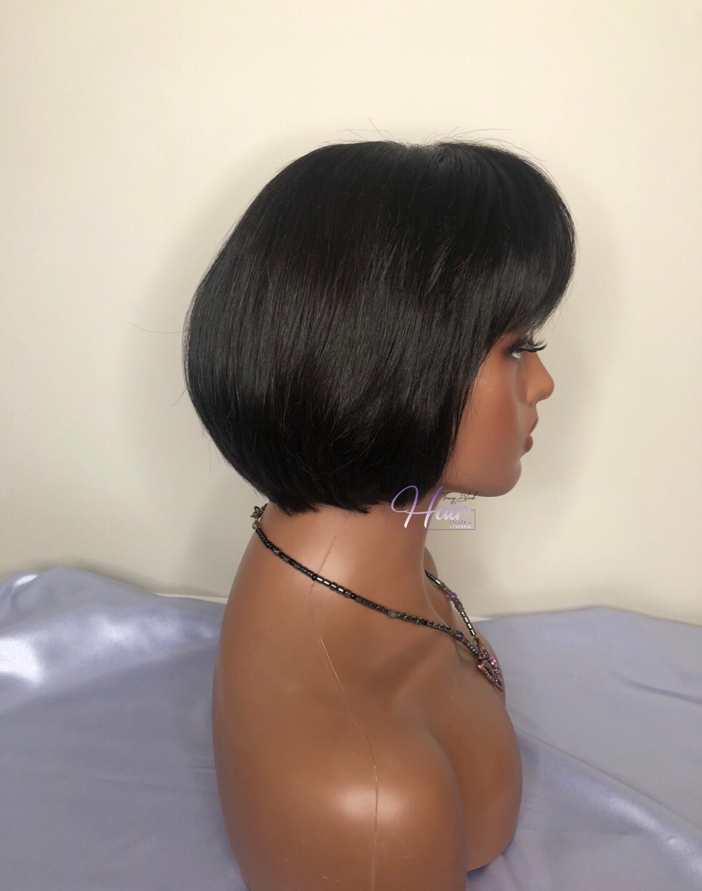 “Ellen” Raw Indian Curly Custom Handmade Bob Wig