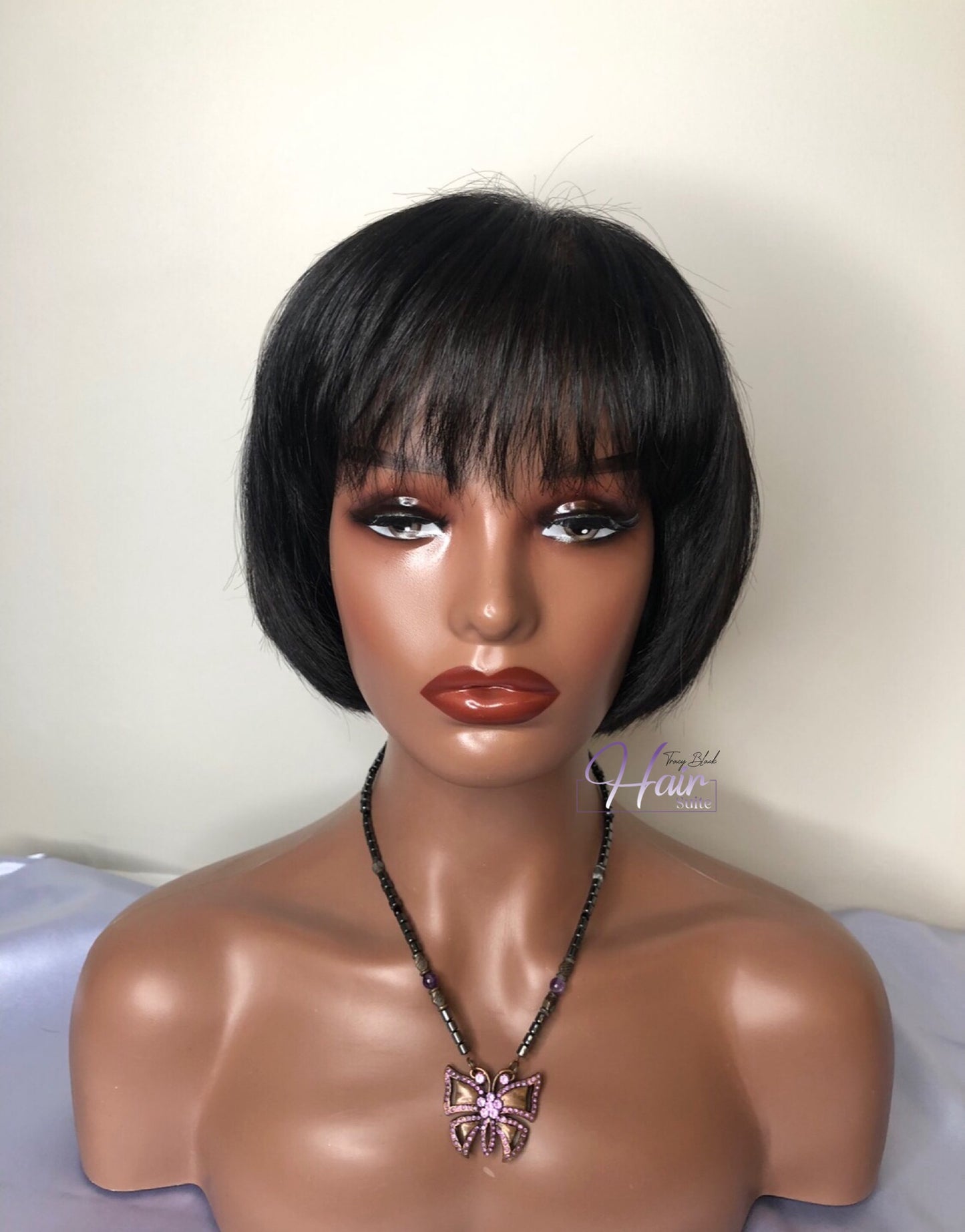 “Ellen” Raw Indian Curly Custom Handmade Bob Wig